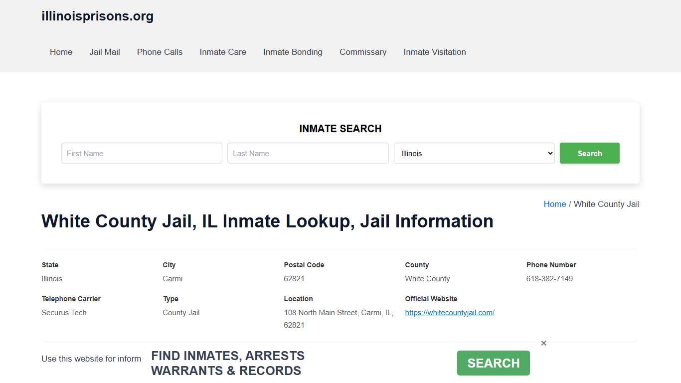 White County Jail, IL - Offender Locator, Contacts, Inmate Info